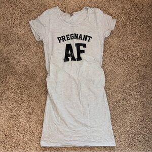 Maternity Large L Gray Graphic Mini Dress Pregnant AF